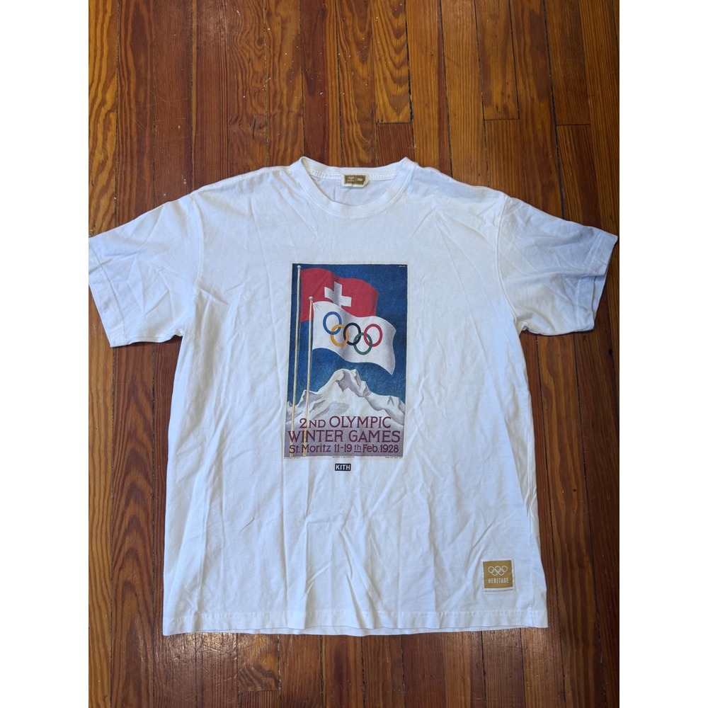 Kith Heritage 2nd Olympic Winter Games St Moritz 1928 Tee White Mens Large